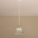 Large suspension in holophane pleated glass prismatic old lampshade