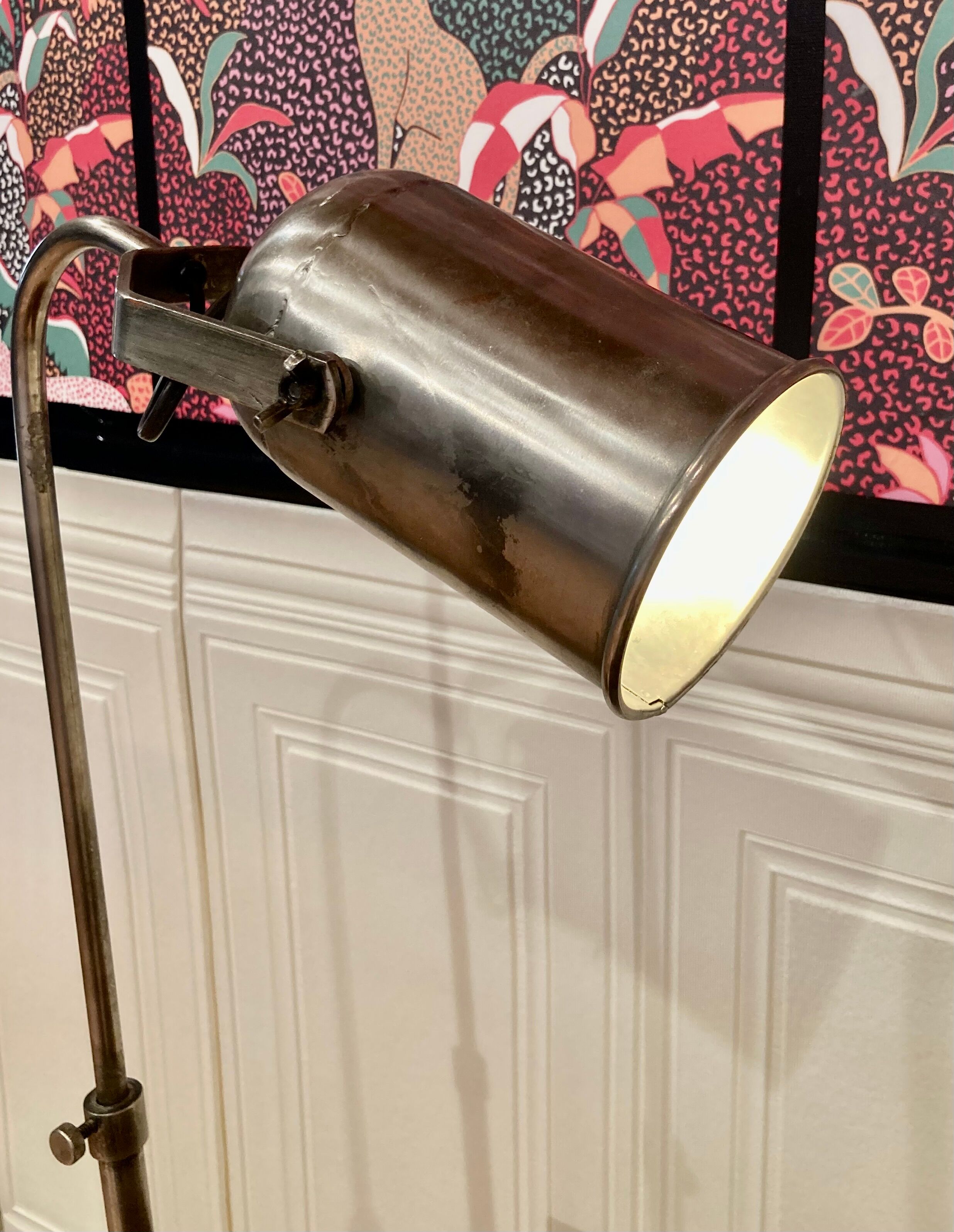 Grande lampe métal modulable industrielle 1960.