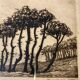 Old engraving, Biarritz, the 20th century love bedroom