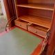 Empire secretary with white marble top in mahogany and brass, 6 drawers.