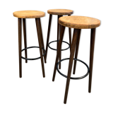 Lot of 3 old bar stools