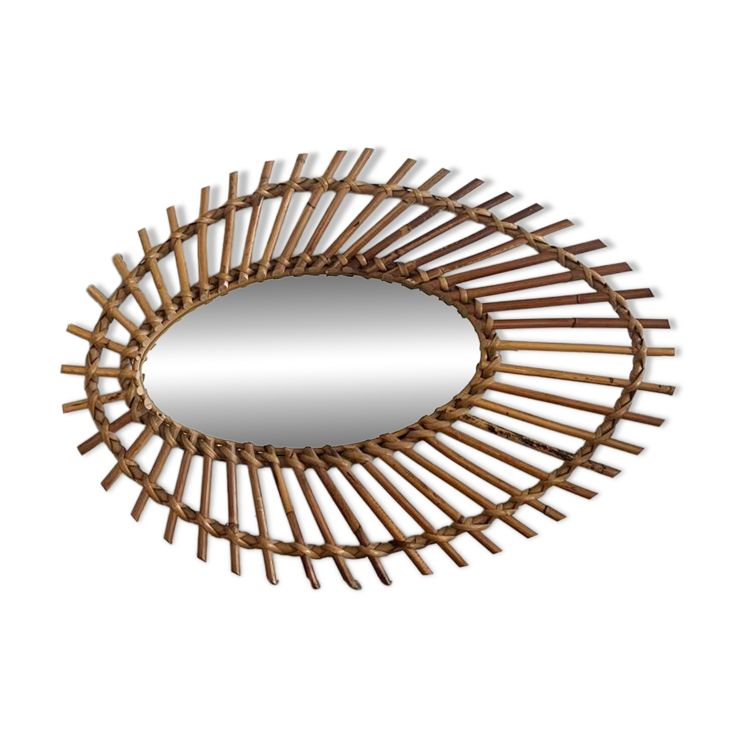 Vintage rattan mirror