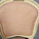 Pair of Venetian chairs in Louis XV baroque style in lacquered and gilded wood