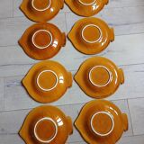 8 antique plates in majolica fish shape