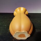 Ancien vase céramique jaune col corolle vintage