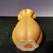 Old ceramic vase yellow corolla collar vintage