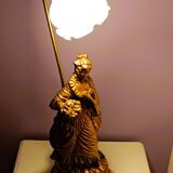Lampe dorée fin XIXème