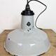 Industrial Grey Enamel Factory Pendant Lamp, 1960s