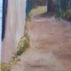 Oil on canvas painting and mountain landscape frame signed
