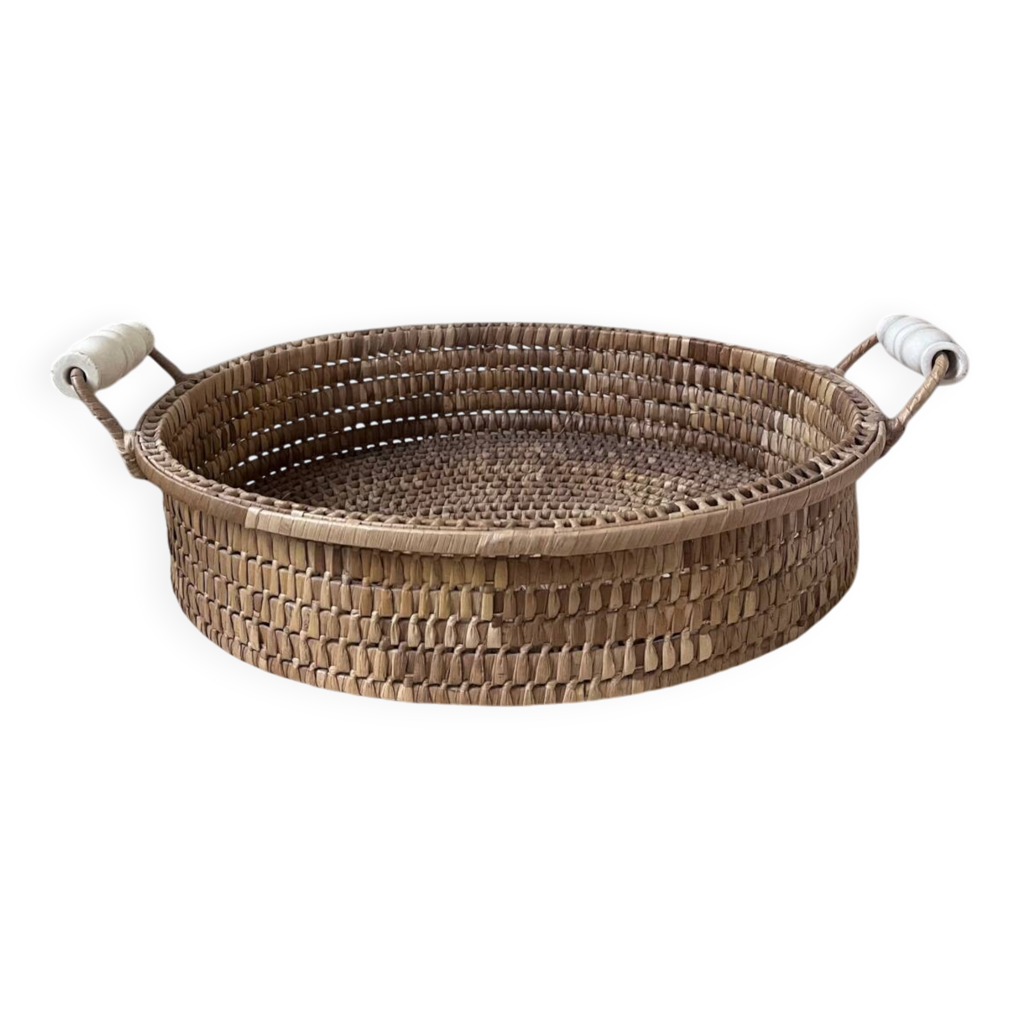 Wicker basket tray