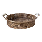 Wicker basket tray