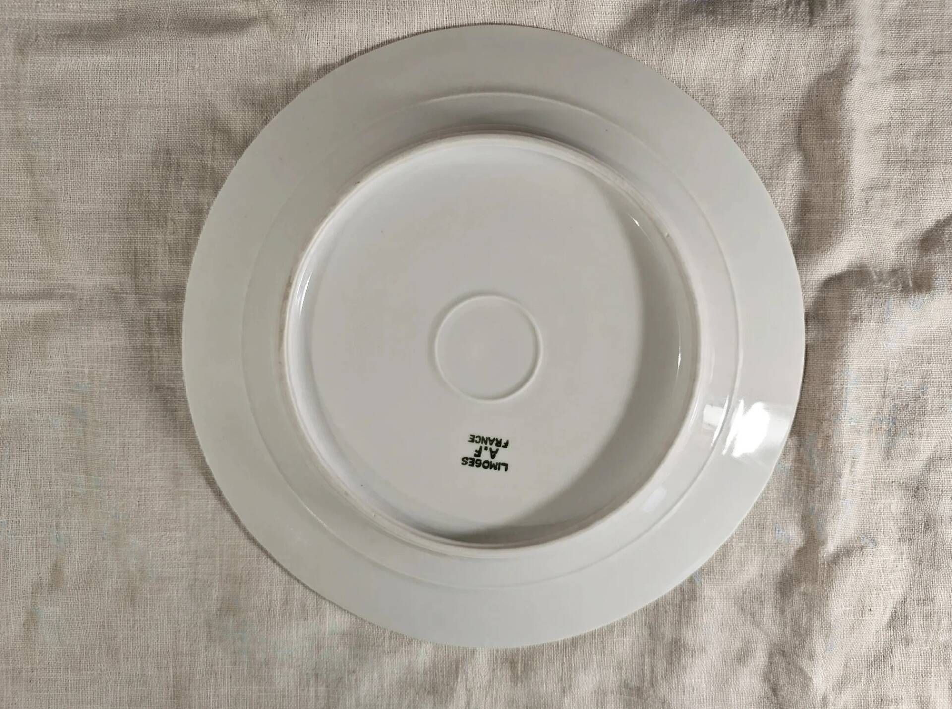 Set of 6 Art Deco dessert plates - Limoges porcelain a.f. and