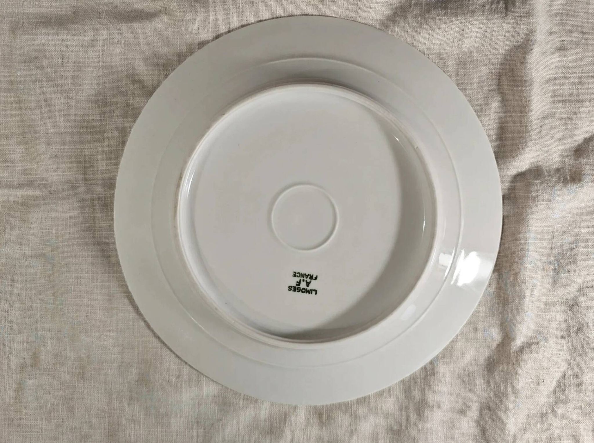 Set of 6 Art Deco dessert plates - Limoges porcelain a.f. and