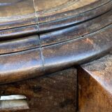 Colonial style pedestal table Indochina Asia vintage 1930s carved wood