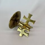 Brutalist bronze candleholder, 1970s