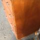 Vintage Scandinavian brown wooden chest of drawers with iron handles and 4 drawers, 1960s.