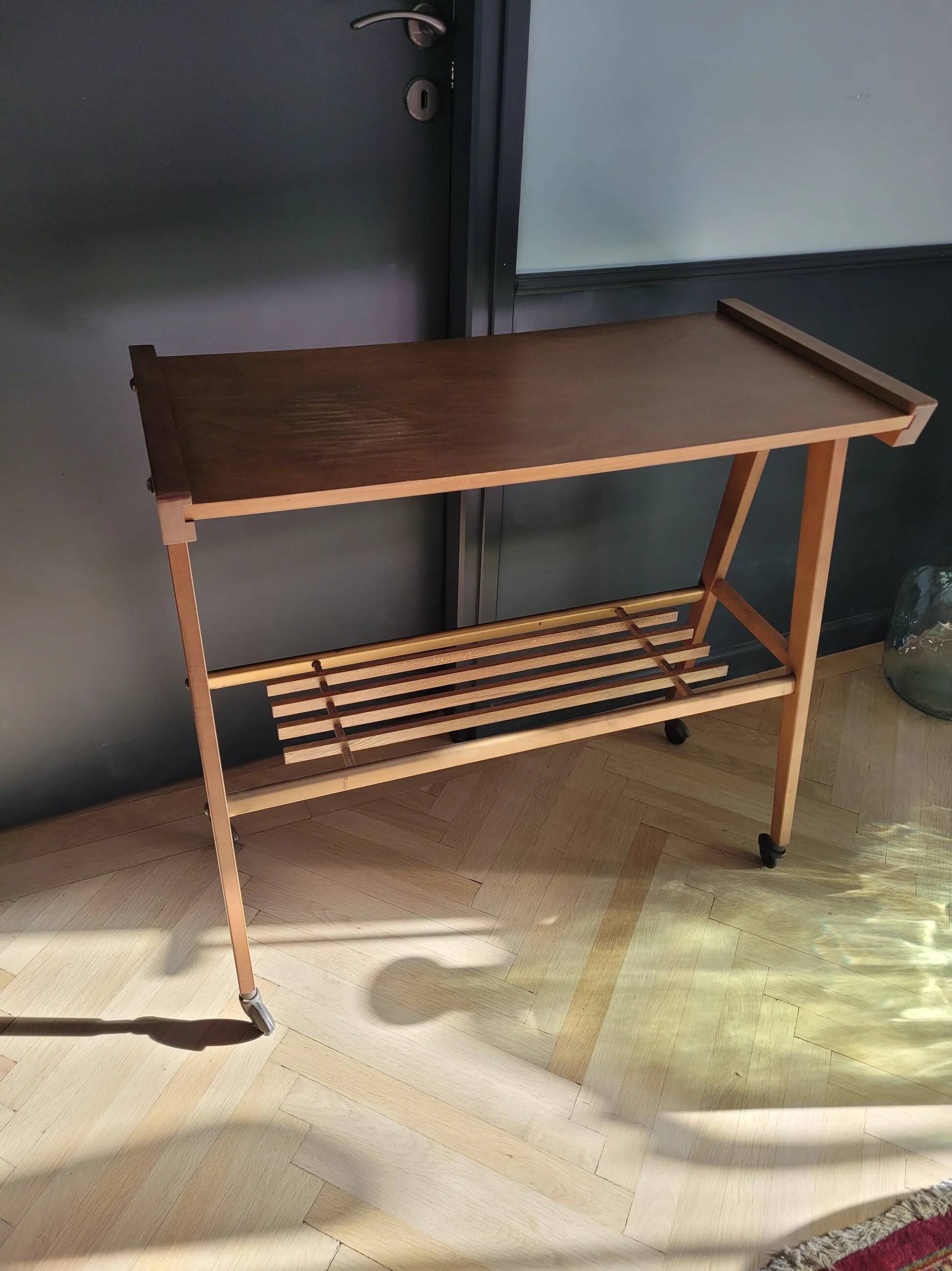 Ciatti wooden trolley on wheels
