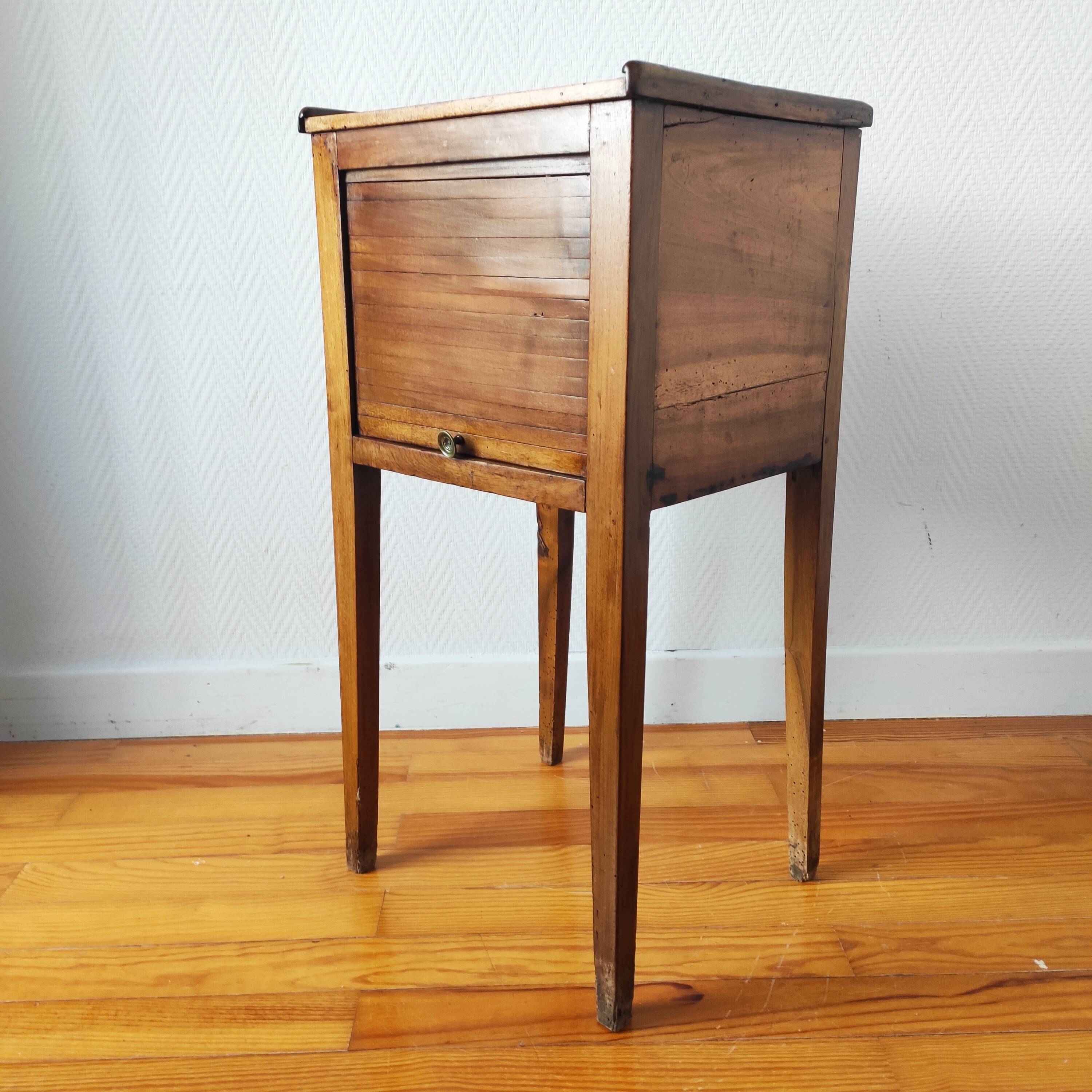 Directoire walnut bedside table