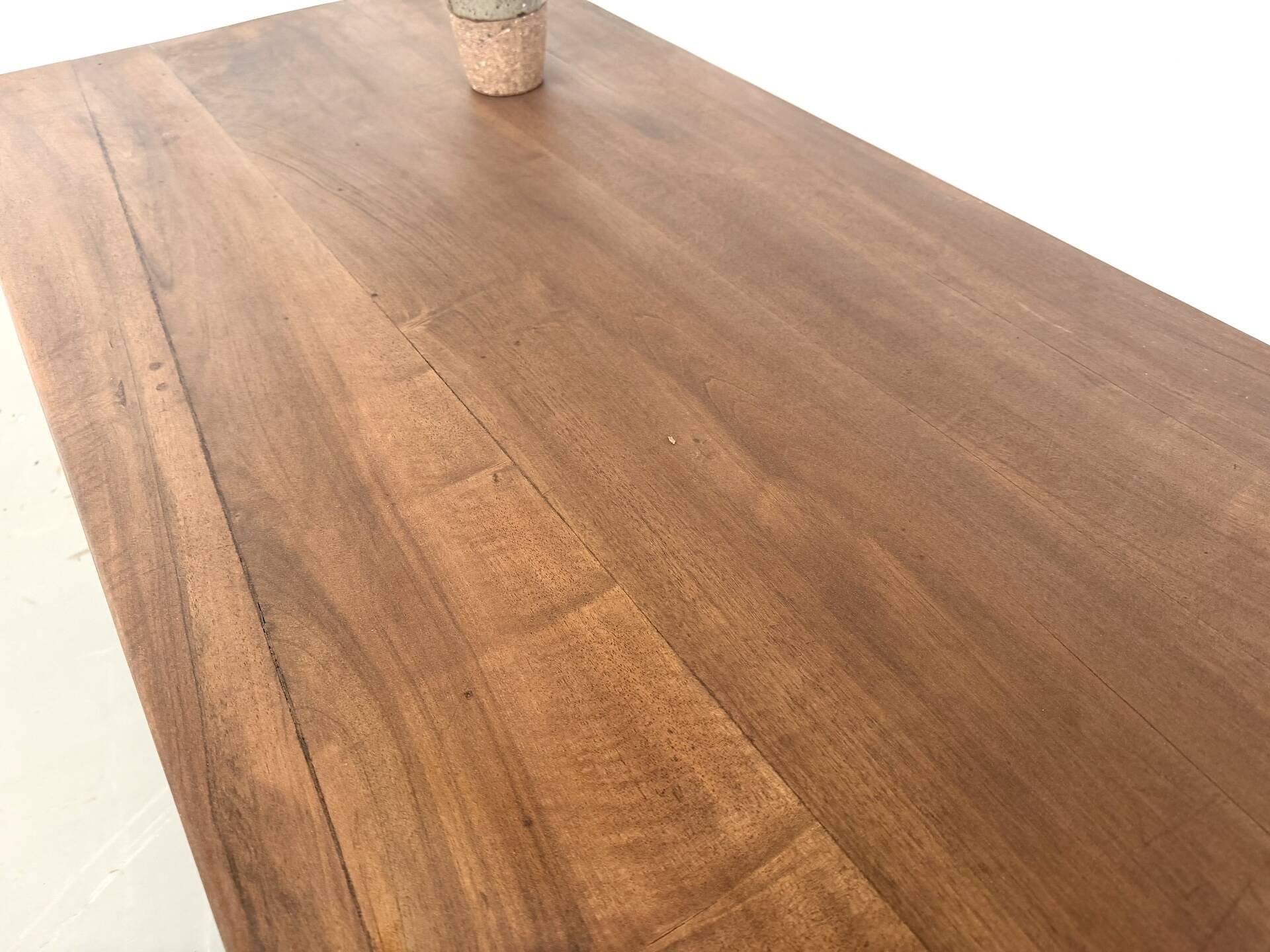 Farm table in solid cherry wood, turned legs, France, around 1900.