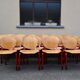 Set of 4 Design Chairs Rio Fröscher 1985 Postmodern Red Wood