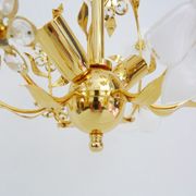 Vintage flower chandelier in Murano glass and brass with 2 burners. Year 70