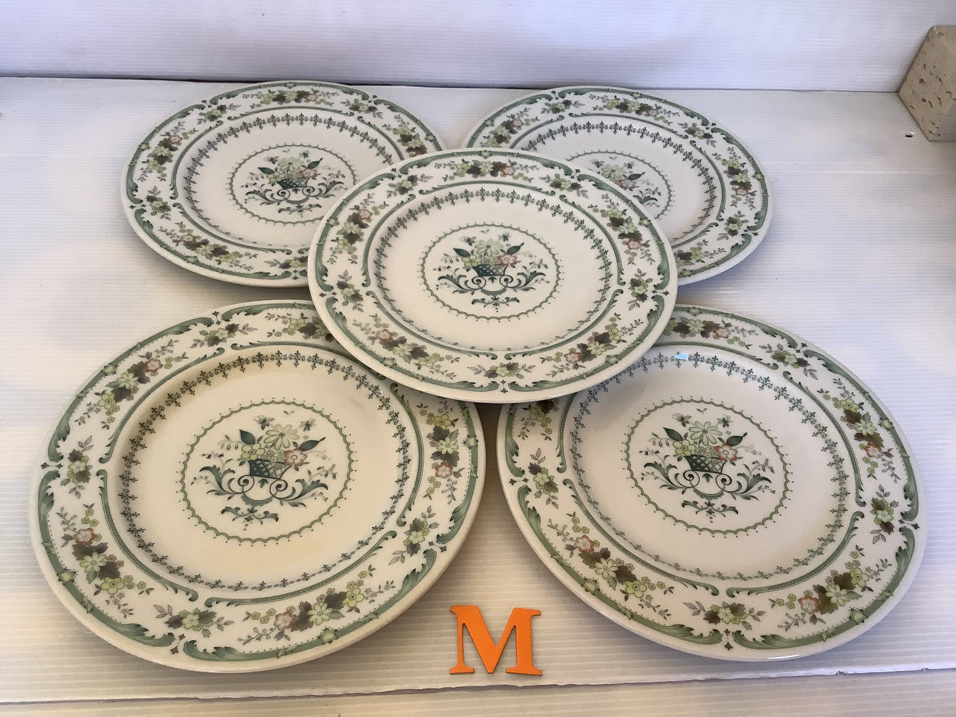 Five Royal Doulton Provençal dessert plates