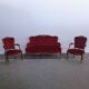 Red Louis XV living room