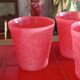 Cervé vintage red frosted glass orangeade set with fruit decoration