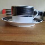 6 tasses à café et 6 assiettes 80's  Ph. Deshoulieres