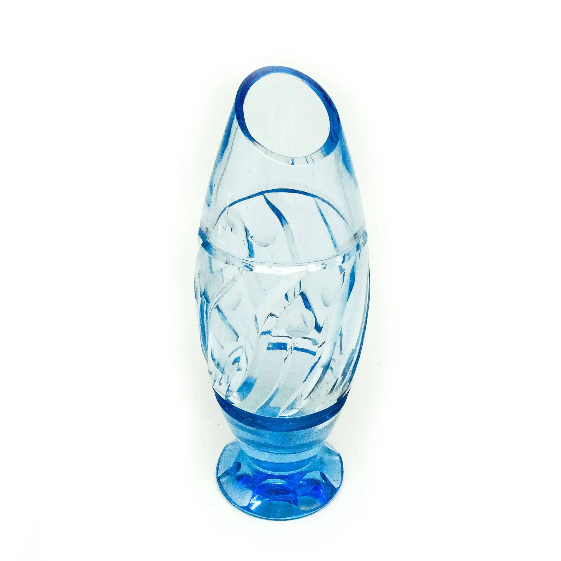 Mid-century modern vase, crystal, Czechoslovakia, 1950s