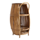 Small barrel-shaped bar cabinet in bamboo and rattan, Italy, 1960s