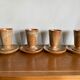 Ensemble de 4 tasses à café et assiettes en grès vintage