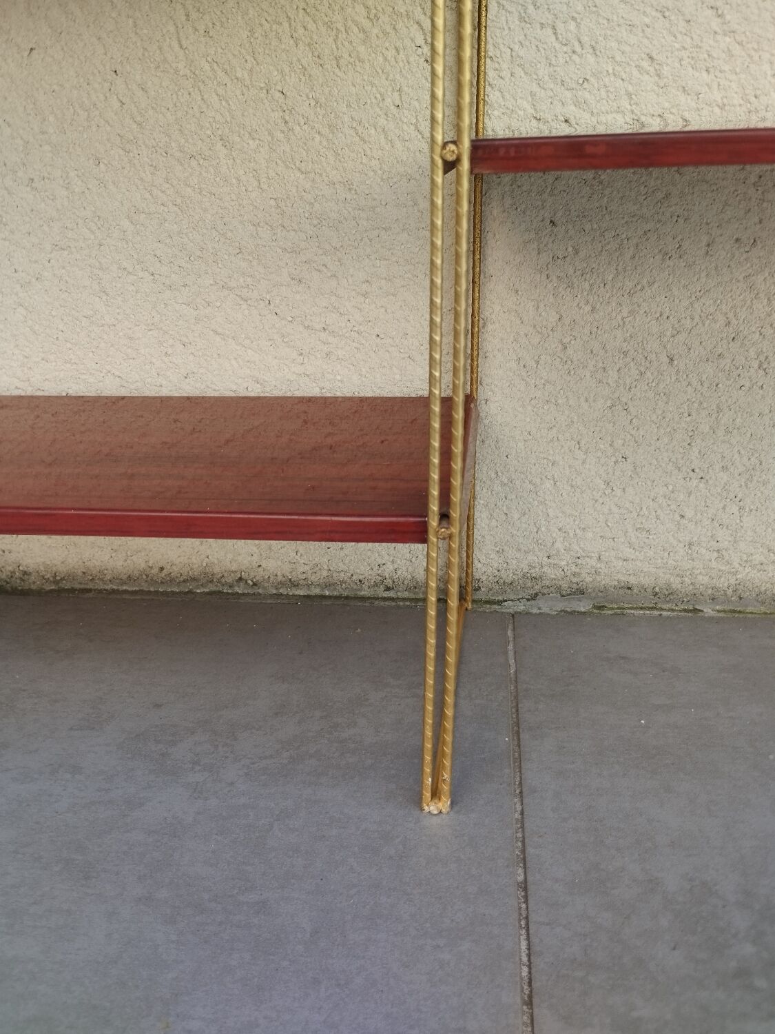 Vintage metal string shelves