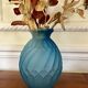Art Deco vase in frosted blue glass