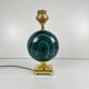 Table lamp Maison Le Dauphin in brass and green malachite imitation, 1980.