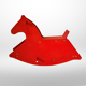 Cheval à bascule en contreplaqué constructiviste rouge, Suisse Années 1960