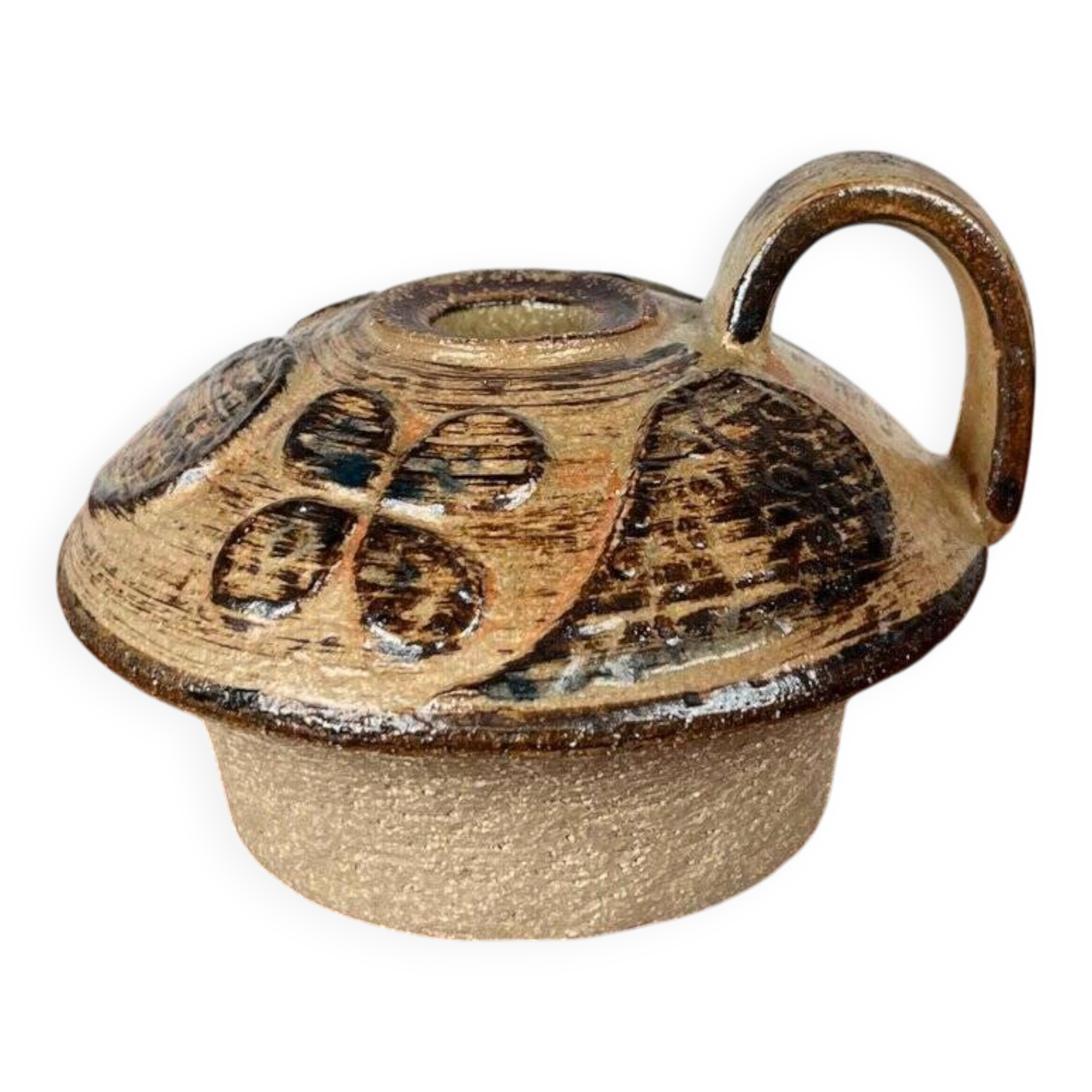 Mushroom-shaped ceramic candlestick from mid-century by Haico Nitzsche for Søholm, 1960s.