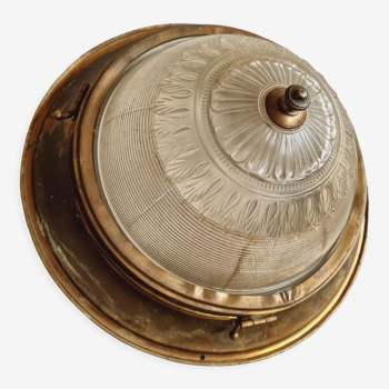 Plafonnier antique cuivre avec verre 44 cm