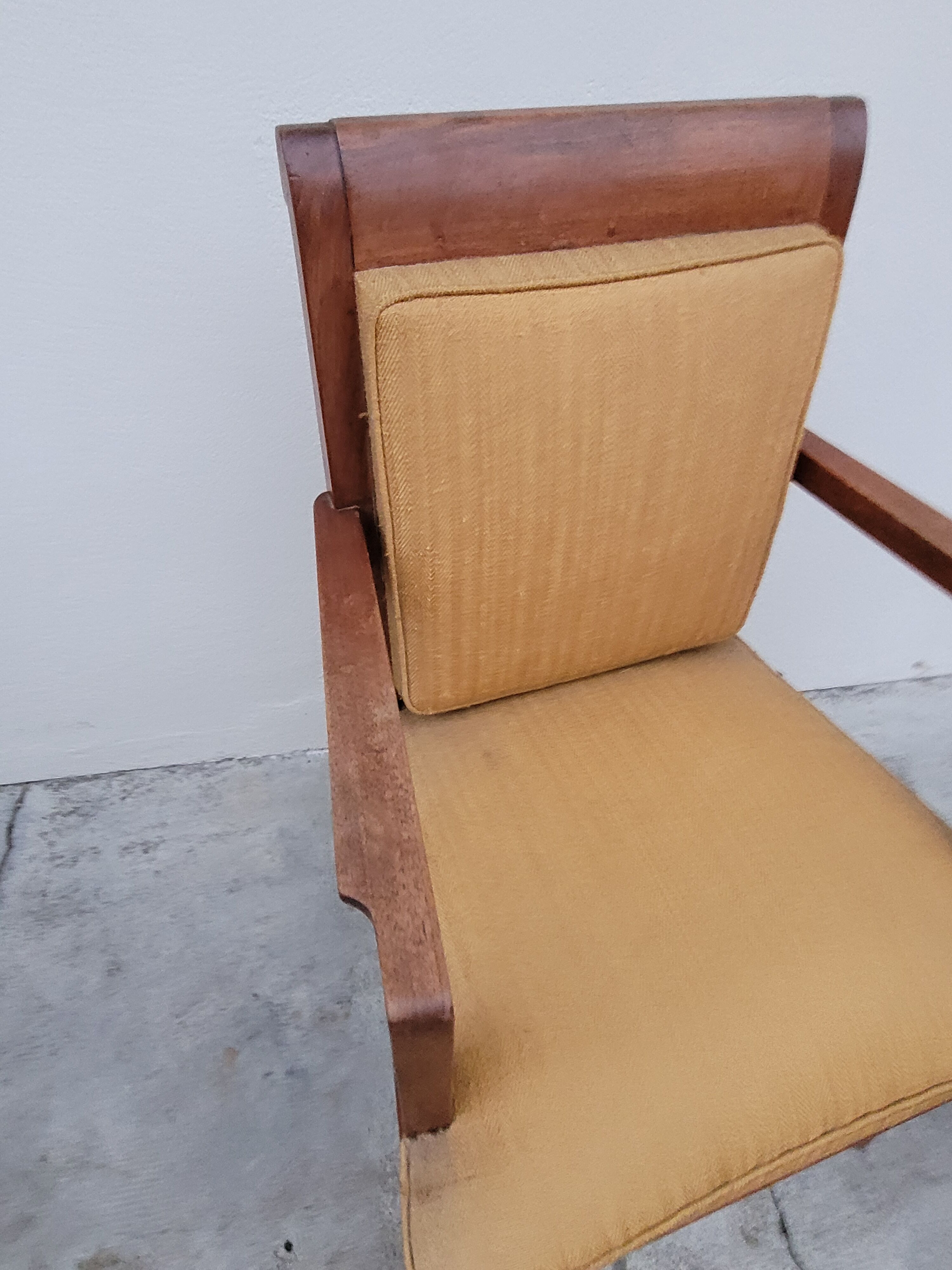 Pair of armchairs bridge era art deco walnut