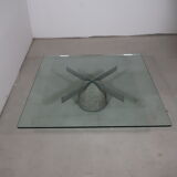 80s glass and bubbly concrete table