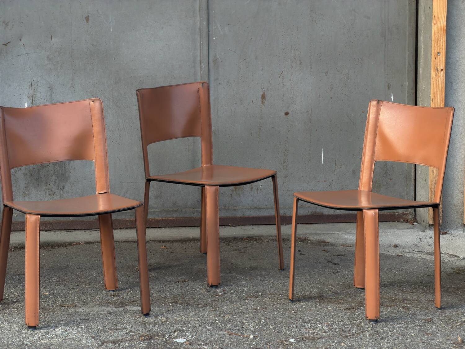 Série de 4 chaises Willy Rizzo Cidue 1970