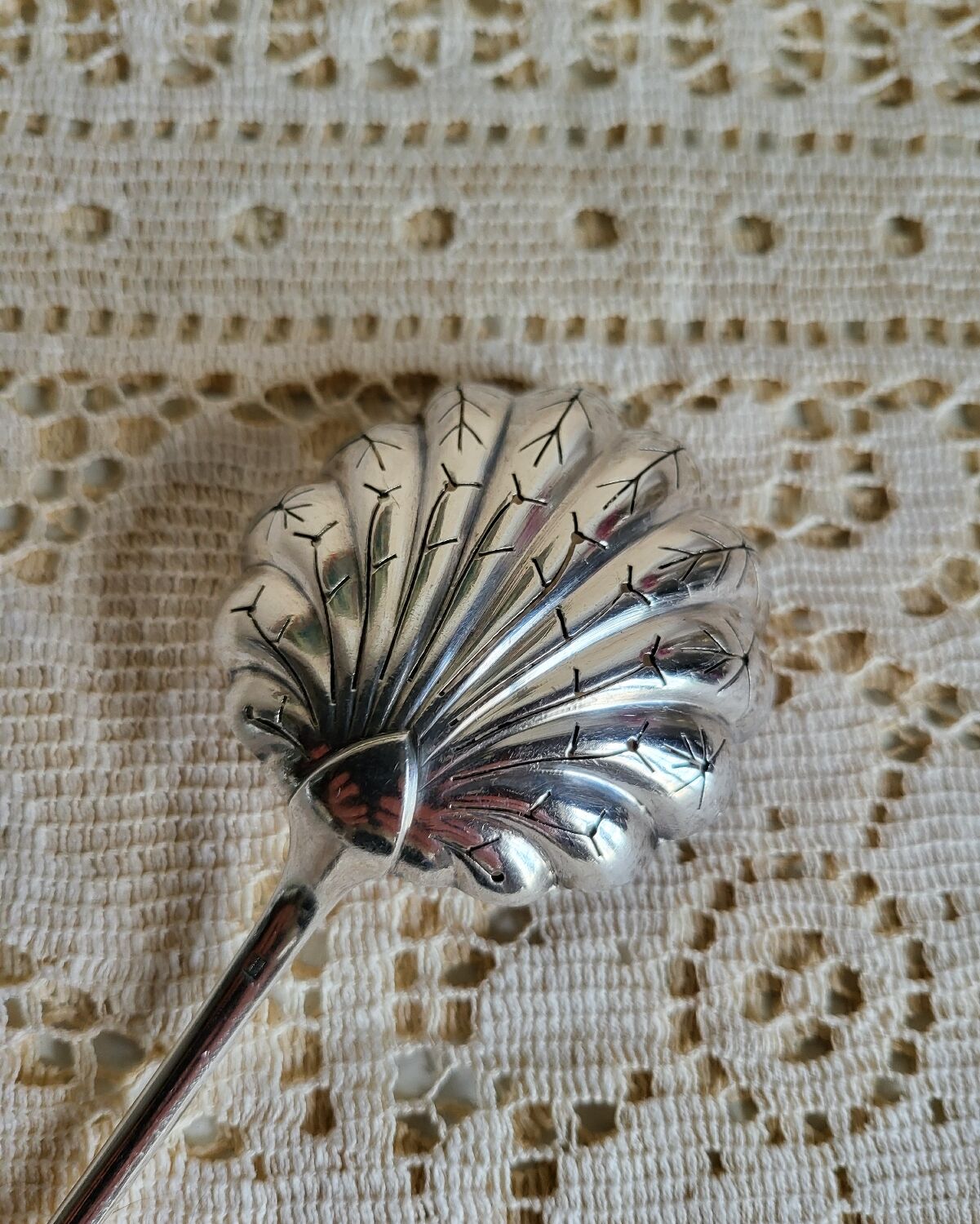 Silver-plated sugar spoon
