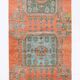 Tapis de couloir vintage antique orange corail, 74 x 334 cm