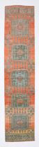 Coral Orange Antique Vintage Runner Rug, 74x334Cm