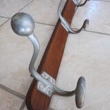 Wooden and aluminum coat rack 3 hooks with old fixaton