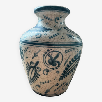 Vase en céramique balnc / bleu /vert