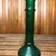 Series of 6 old vintage green bubble molded glass candlesticks #a529