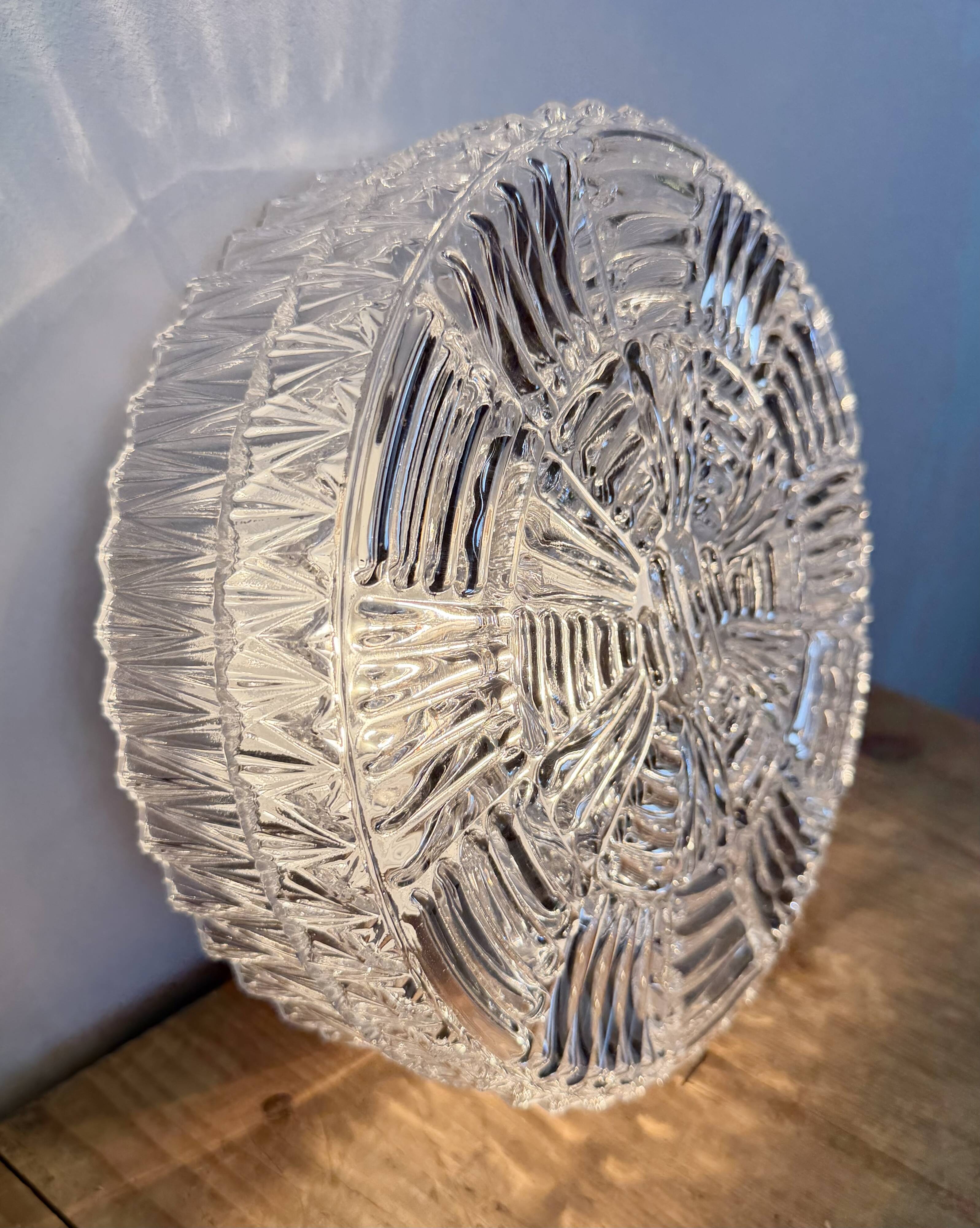 Vintage Glass Wall or Ceiling Light, 1970s
