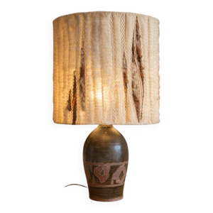 Grande lampe 60s en grès - laine