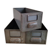 Lot de 3 casiers metalliques